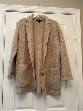Ann Taylor Speckled Beige Cardigan Sweater